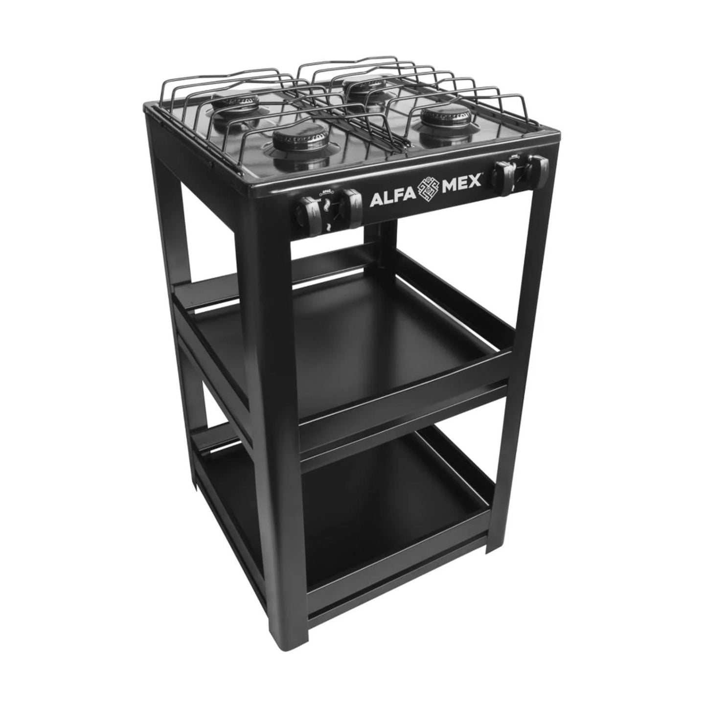 Parrilla de Estante Alfamex 4 Quemadores Negra 411