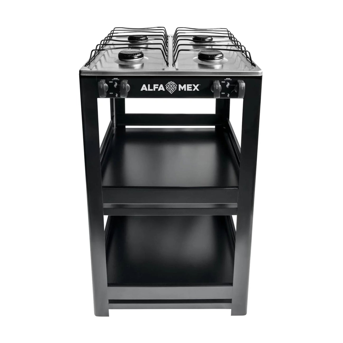 Parrilla de Estante Alfamex 4 Quemadores Negra 412