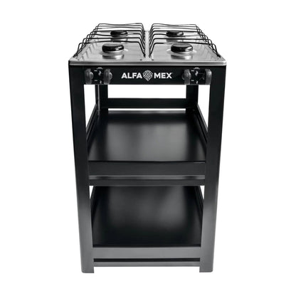 Parrilla de Estante Alfamex 4 Quemadores Negra 412