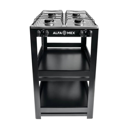 Parrilla de Estante Alfamex 4 Quemadores Negra 412