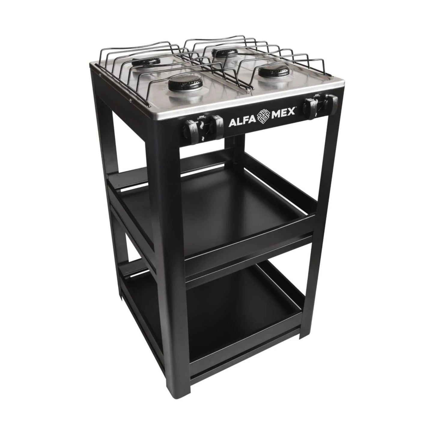 Parrilla de Estante Alfamex 4 Quemadores Negra 412