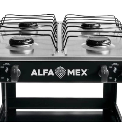 Parrilla de Estante Alfamex 4 Quemadores Negra 412