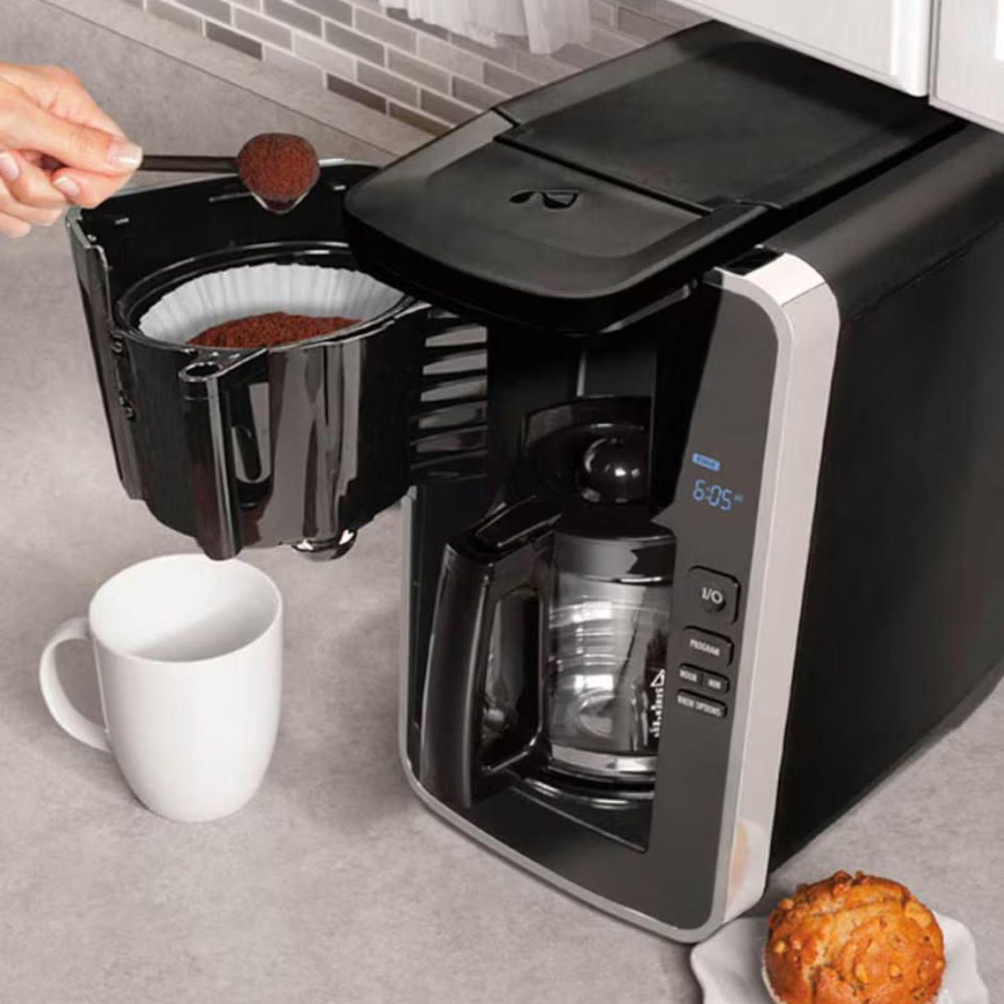 Cafetera Programable Hamilton Beach FrontFill 12 Tazas Negra 46321