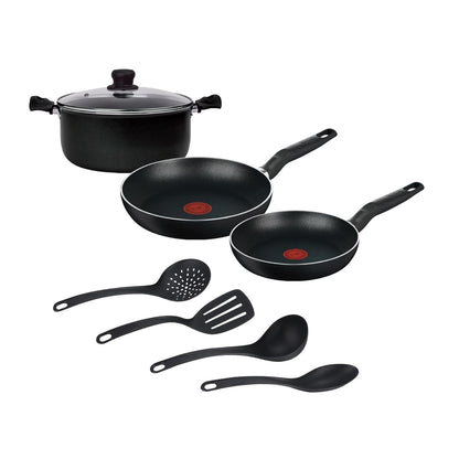 Batería de Cocina T-fal Vital 8 Piezas Negra 5821100