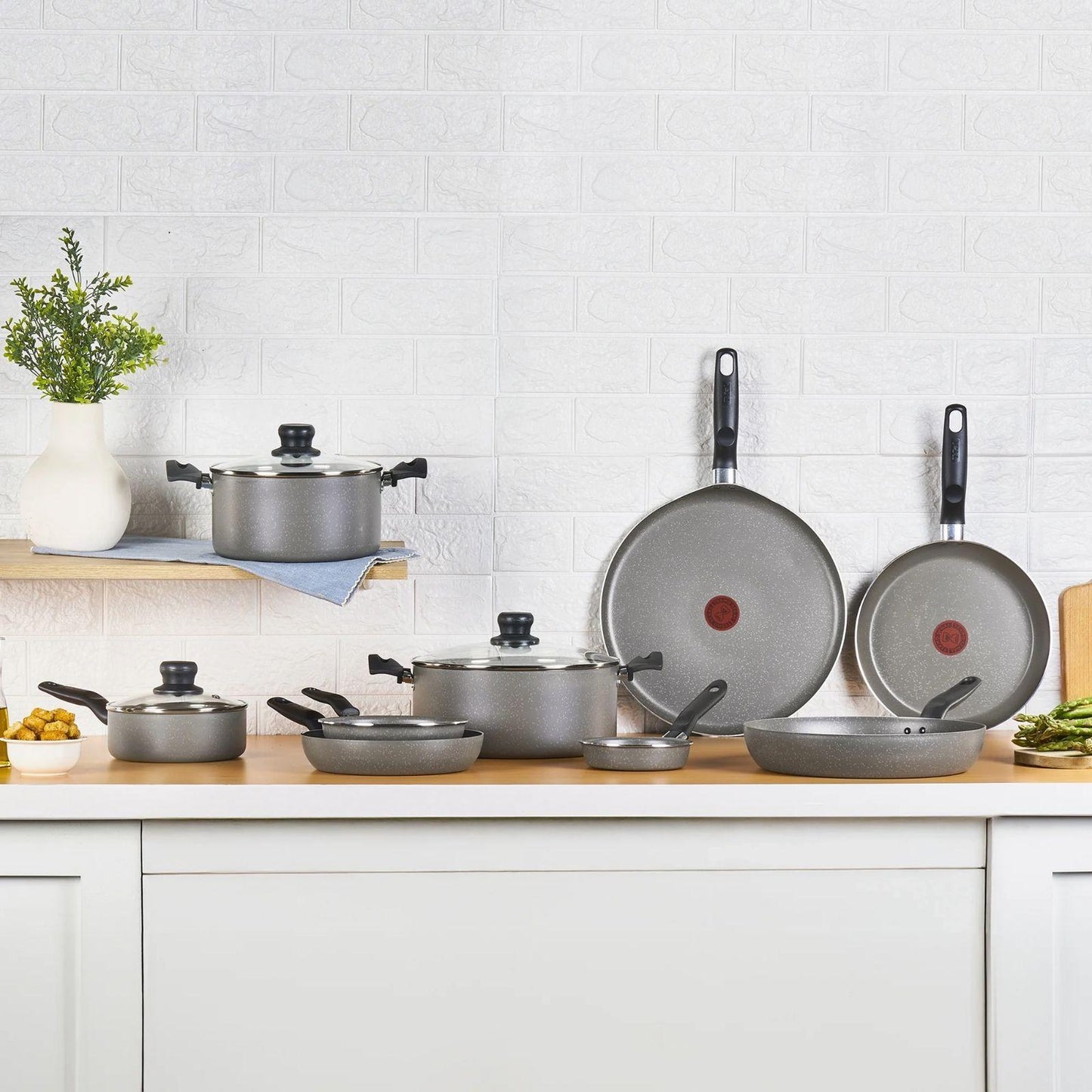 Batería de Cocina T-fal Talent Stone 12 Piezas Gris 5821600