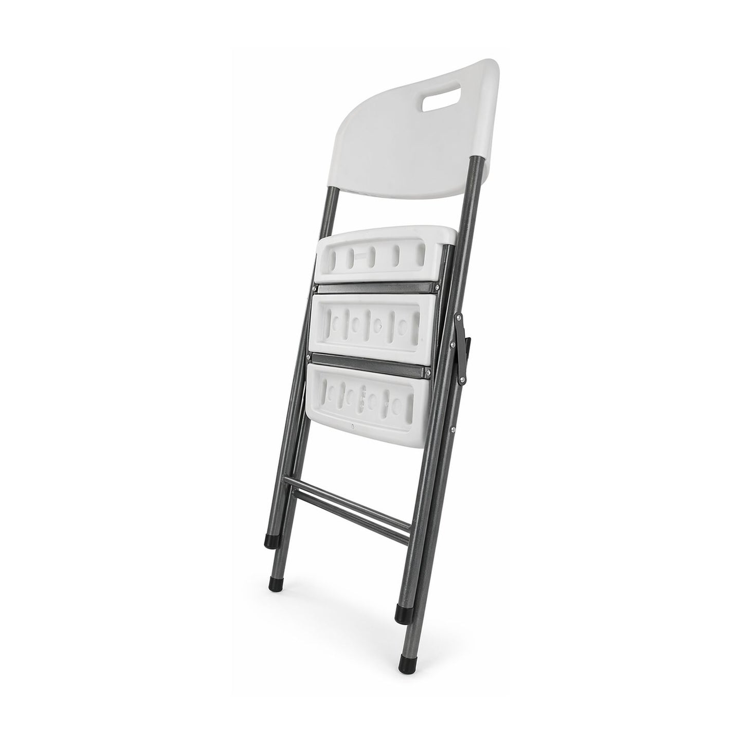 Silla de Plástico Plegable Peldaños Blanca 703327