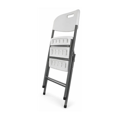 Silla de Plástico Plegable Peldaños Blanca 703327