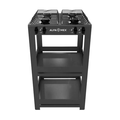 Parrilla de Estante Alfamex 4 Quemadores Negra 711
