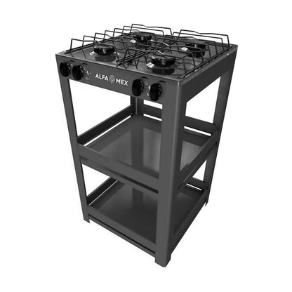 Parrilla de Estante Alfamex 4 Quemadores Negra 711