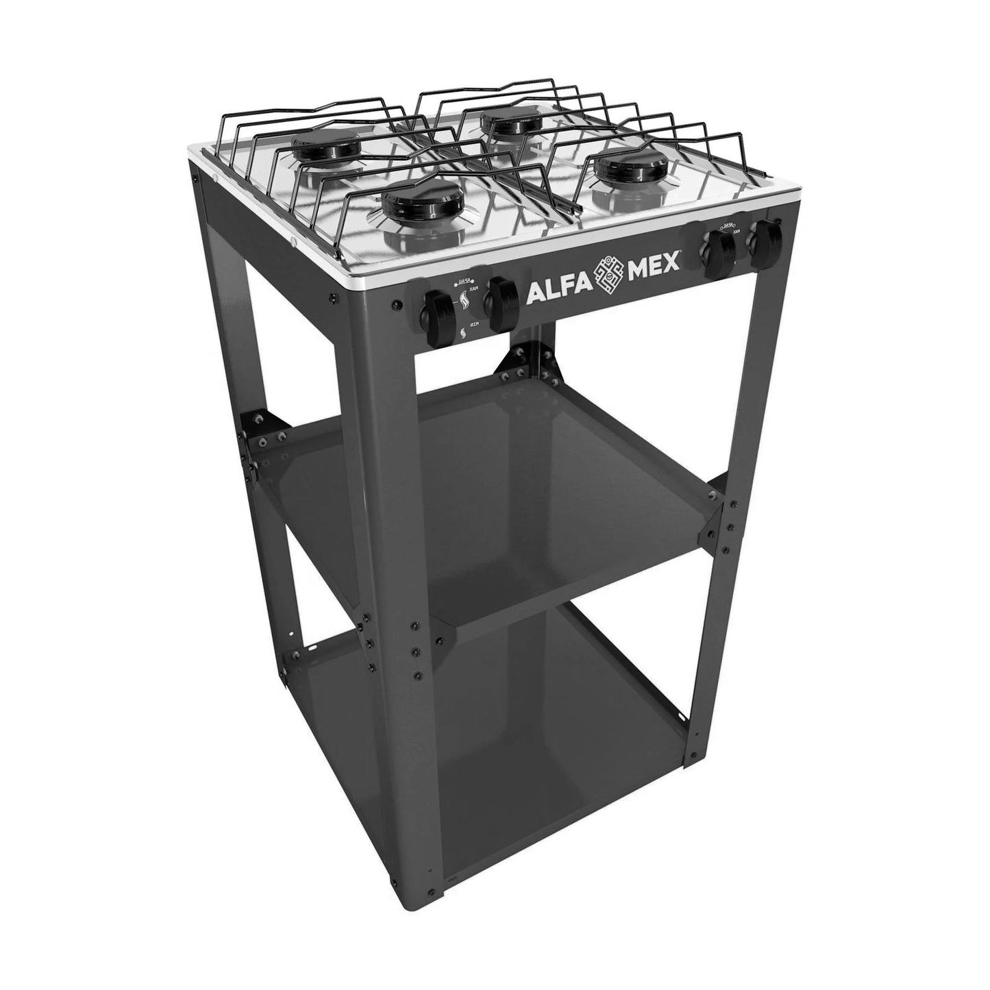 Parrilla de Estante Alfamex 4 Quemadores Negra 712