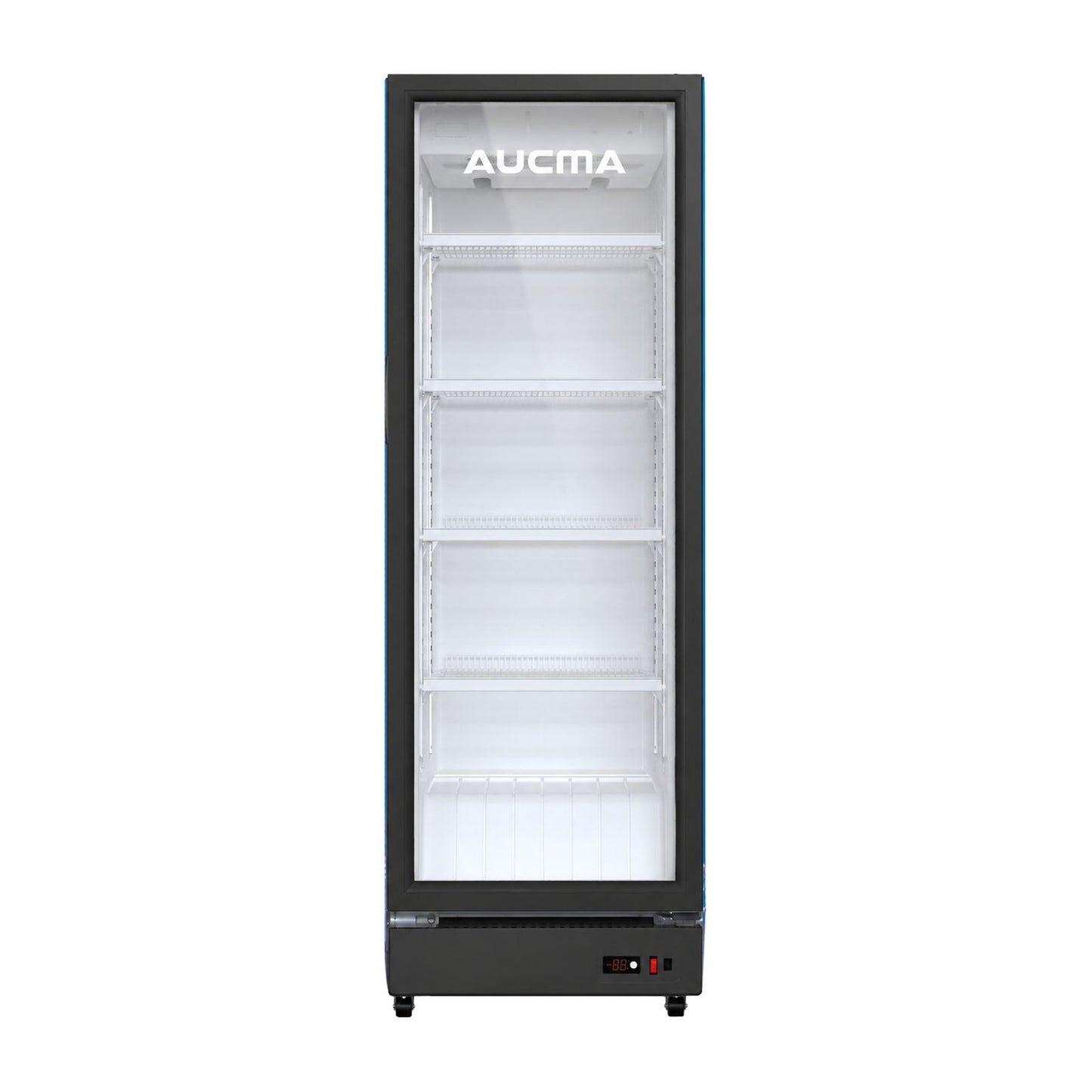 Refrigerador Vitrina Aucma 9 Pies Cúbicos Puerta de Vidrio Azul ACMUS240S4EL