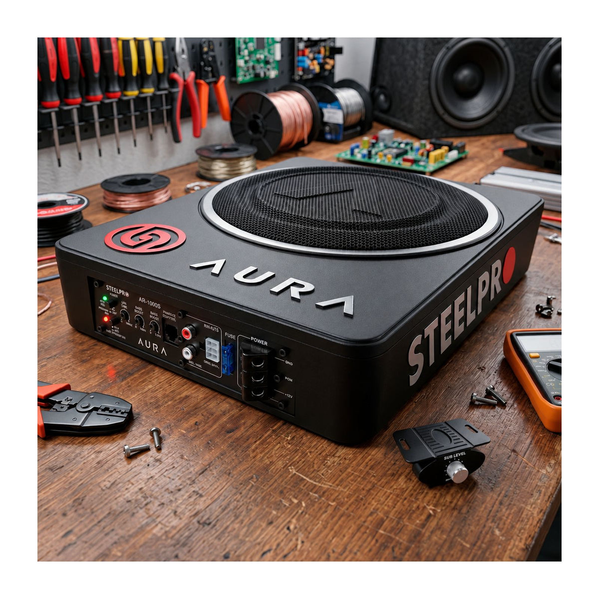 Subwoofer Amplificado Steelpro 10 Pulgadas 1000W AR-1000S