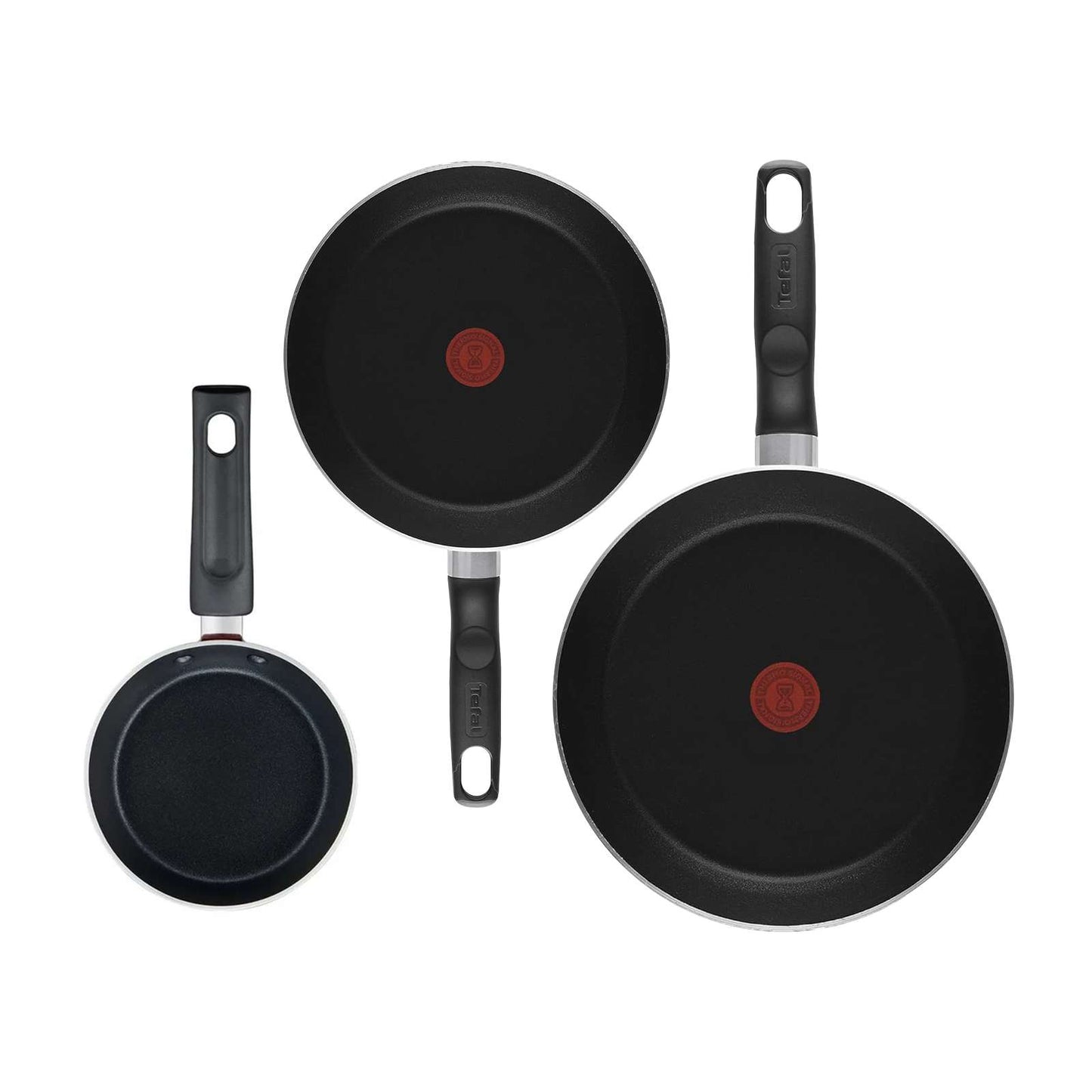 Juego de Sartenes T-fal 3 Piezas 12, 20 y 24 Centímetros Negro B2460084M23