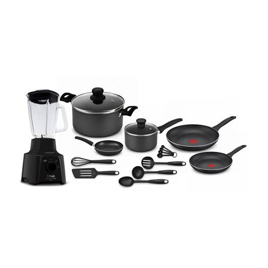 Batería de Cocina T-fal Easy Care 17 Piezas Negra B4690284M