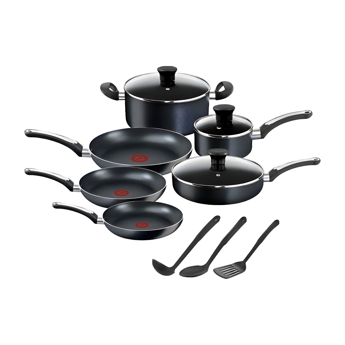Batería de Cocina T-fal Character 12 Piezas Negra B473SC84