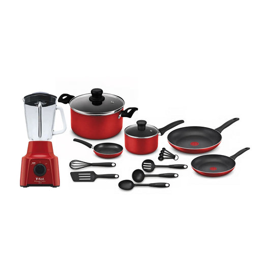 Batería de Cocina T-fal Easy Care 17 Piezas Roja B4980284M