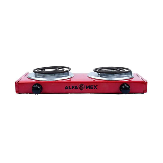 Parrilla Eléctrica Alfamex 2 Quemadores Roja B762-5