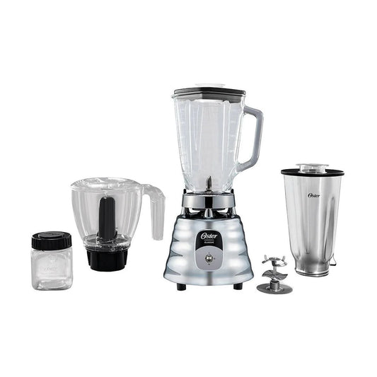 Licuadora Clásica Oster Vaso de Vidrio 1.25 Litros Gris con Accesorios BLST4125
