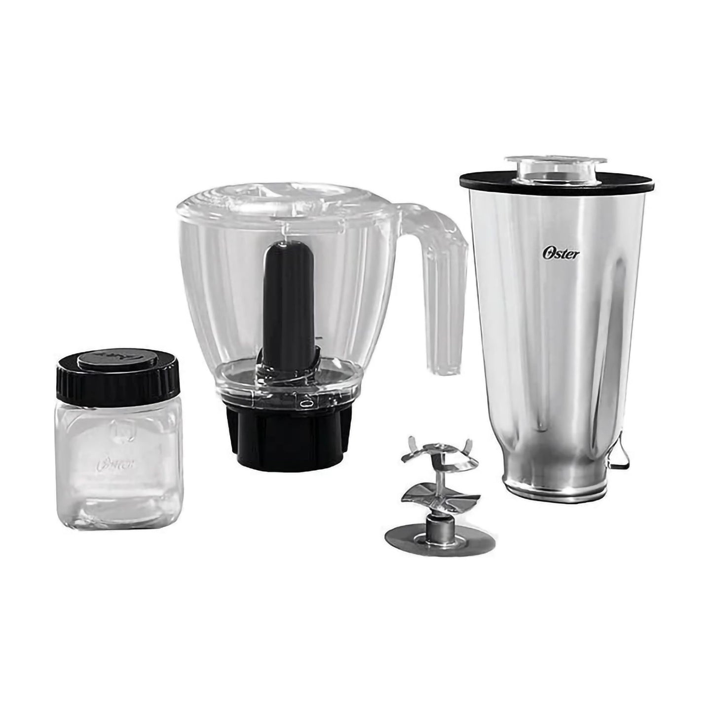 Licuadora Clásica Oster Vaso de Vidrio 1.25 Litros Gris con Accesorios BLST4125