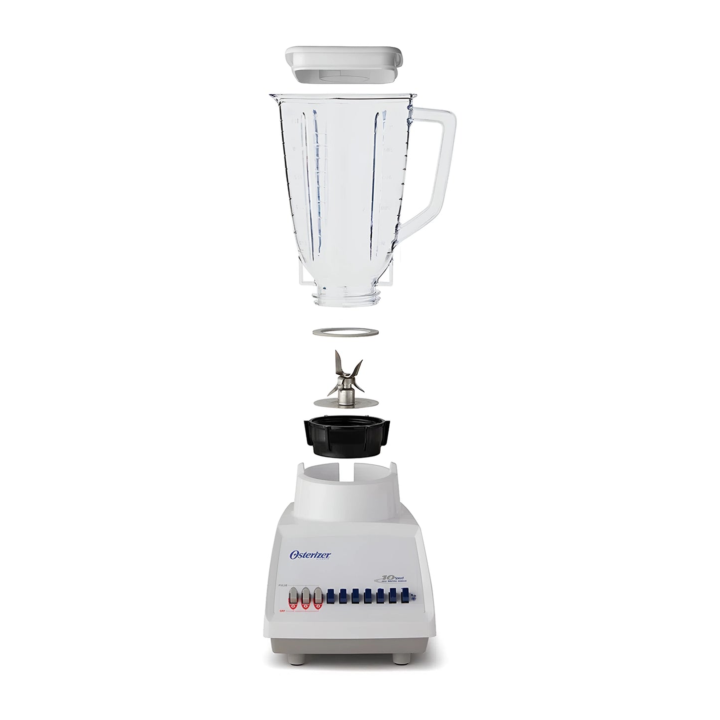 Licuadora Oster con Vaso de Plástico 10 Velocidades BLST4108-BLAN