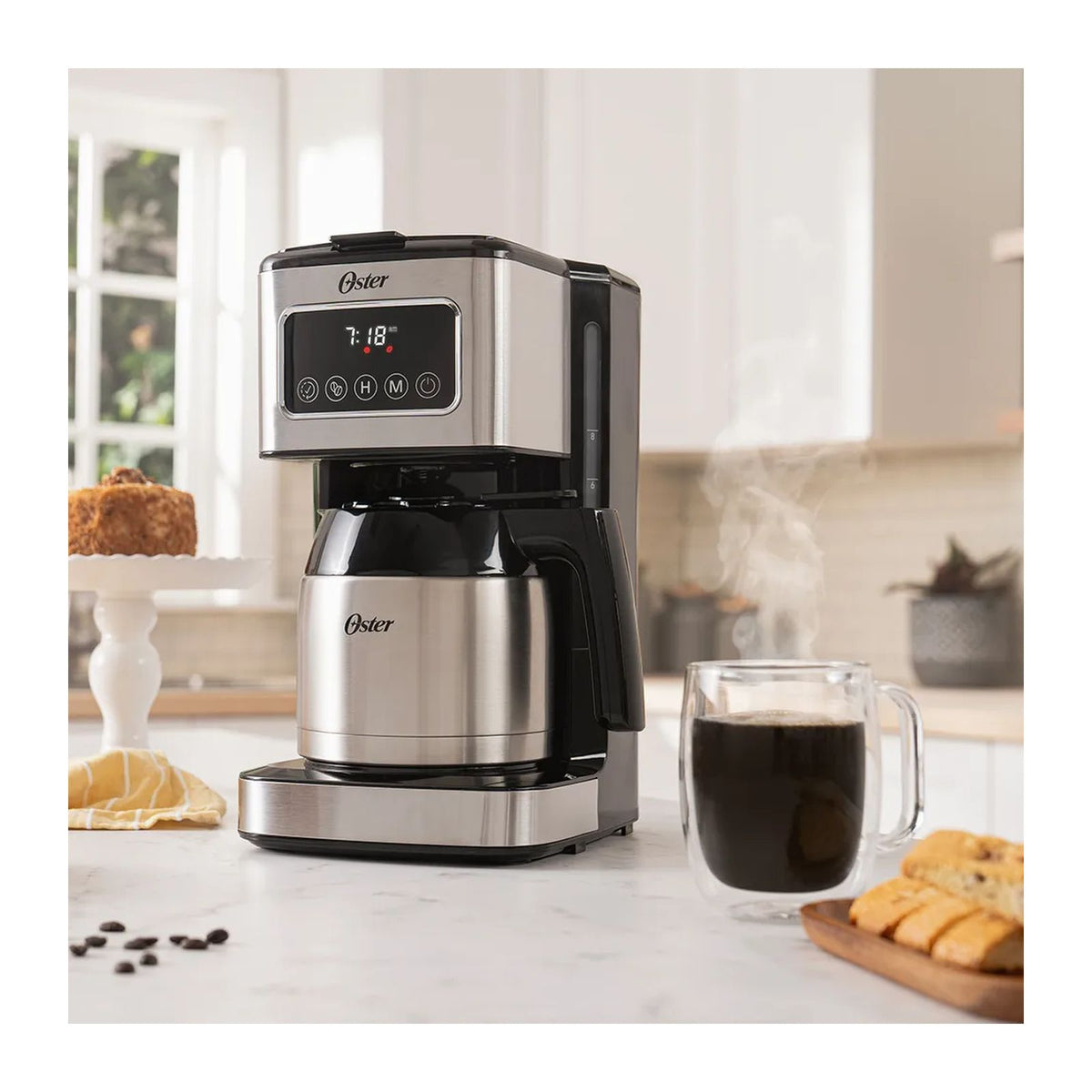 Cafetera Programable Oster 8 Tazas Gris BVSTDC4404
