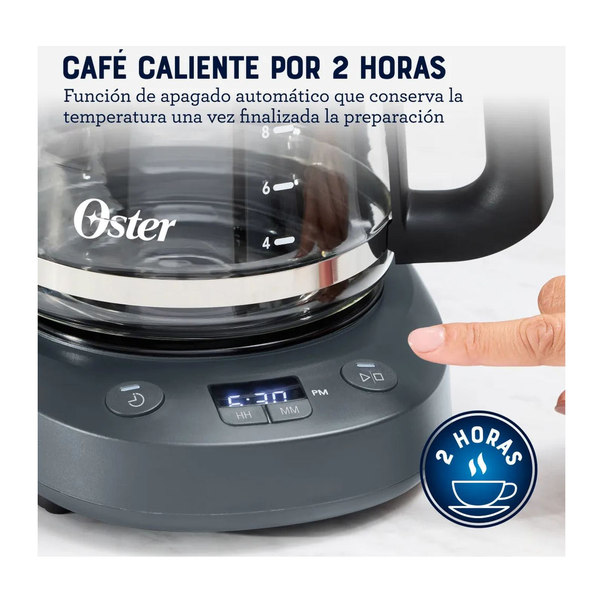 Cafetera Programable Oster 12 Tazas Gris BVSTDCP121M