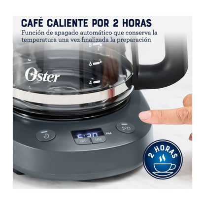 Cafetera Programable Oster 12 Tazas Gris BVSTDCP121M