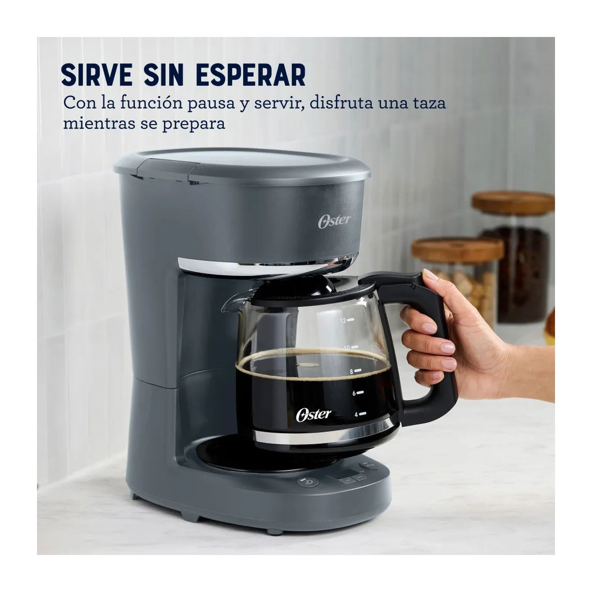 Cafetera Programable Oster 12 Tazas Gris BVSTDCP121M