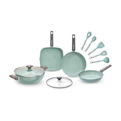 Batería de Cocina Jade Cook Essentials 11 piezas Verde C0605-00
