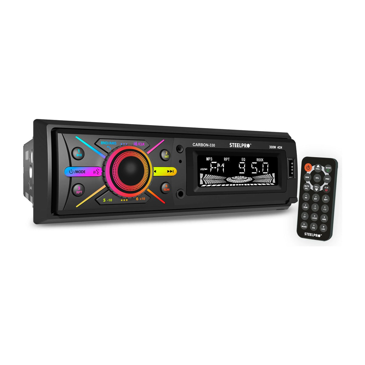 Autoestéreo Steelpro 300W 1 DIN CARBON-330