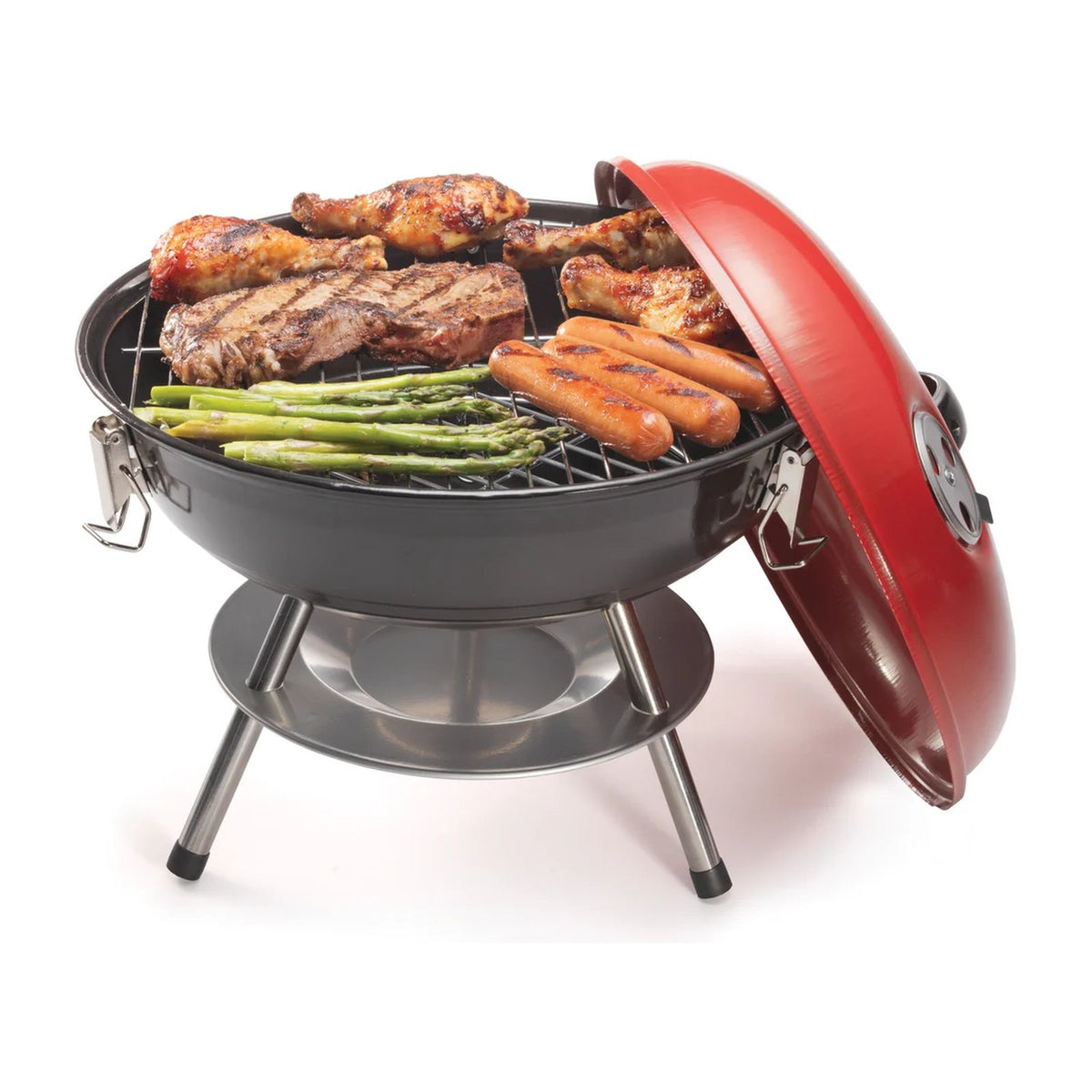 Asador Portátil de Carbón 14 Pulgadas Rojo CCG-190RBES