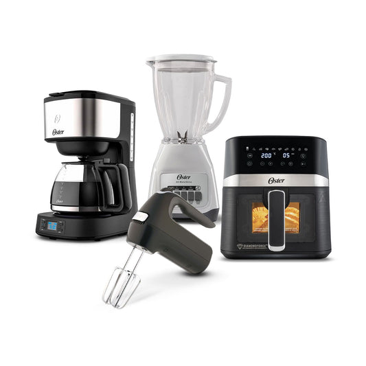Combo Aniversario Oster Licuadora + Cafetera + Freidora de Aire + Batidora
