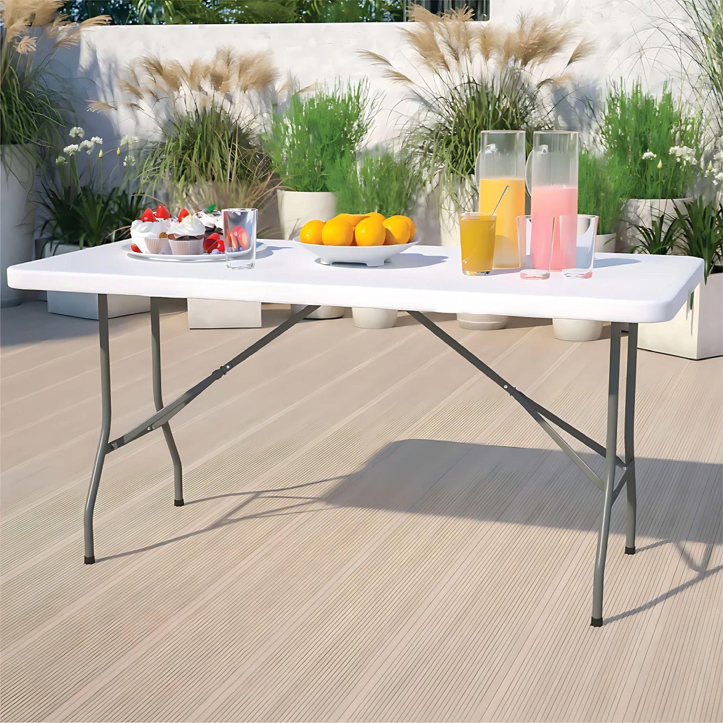 Mesa de Plástico Plegable Shtark Blanca CUOMP120