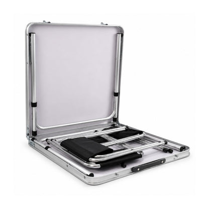 Mesa Plegable Cuory con 4 Bancos Negra CUOSH23NB4