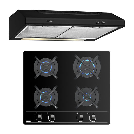 Combo Parrilla de Gas Empotrable + Campana Teka DUETTO CRYSTAL-60