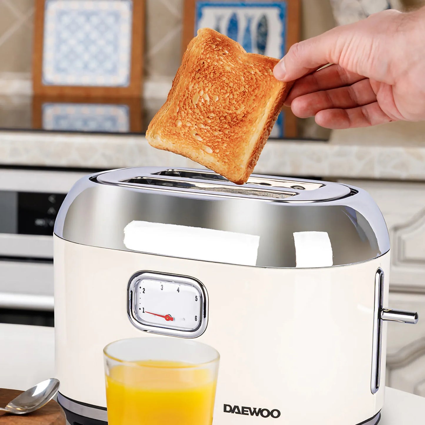 Tostador de Pan Daewoo Retro Breakfast 2 Rebanadas Blanco DST-6584