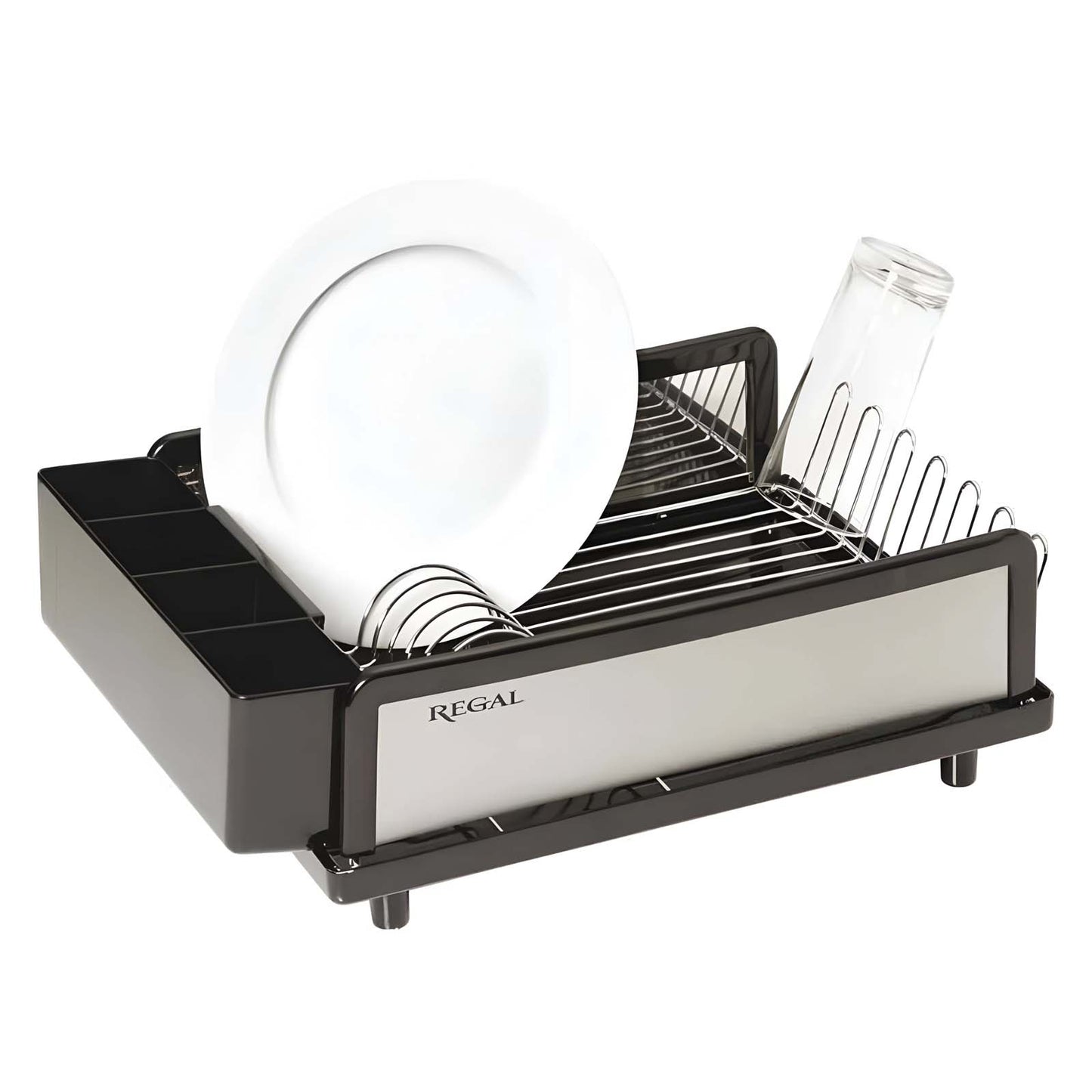 Escurridor Vasconia Regal Negro de Acero Cromado 59644-NEGRO