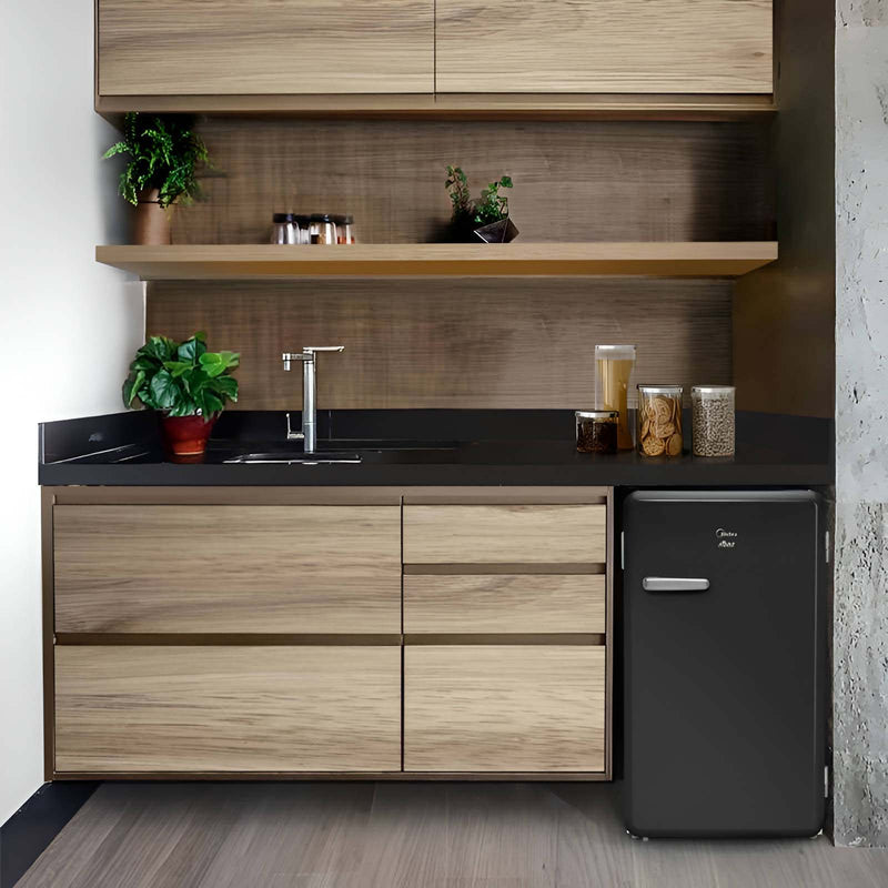 Frigobar Midea 4 Pies Cúbicos Retro Look Negro MDRD93CCNBLAC