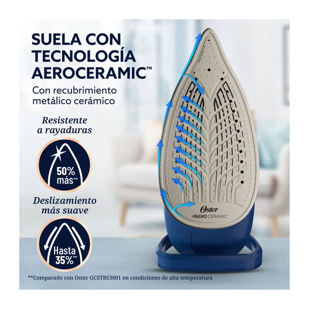 Plancha de Vapor Oster AeroGlide Plus Azul GCSTAC7401