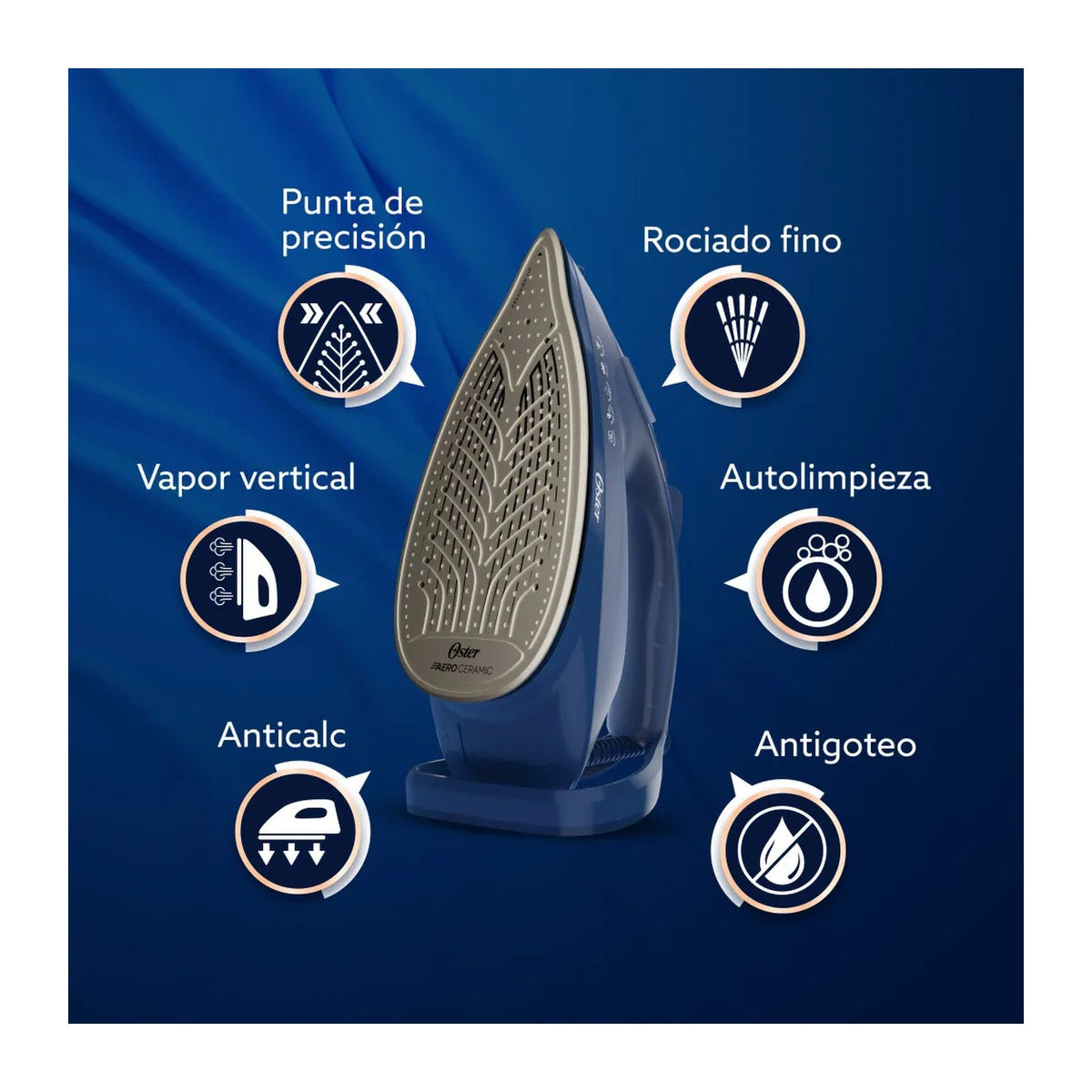 Plancha de Vapor Oster AeroGlide Plus Azul GCSTAC7401