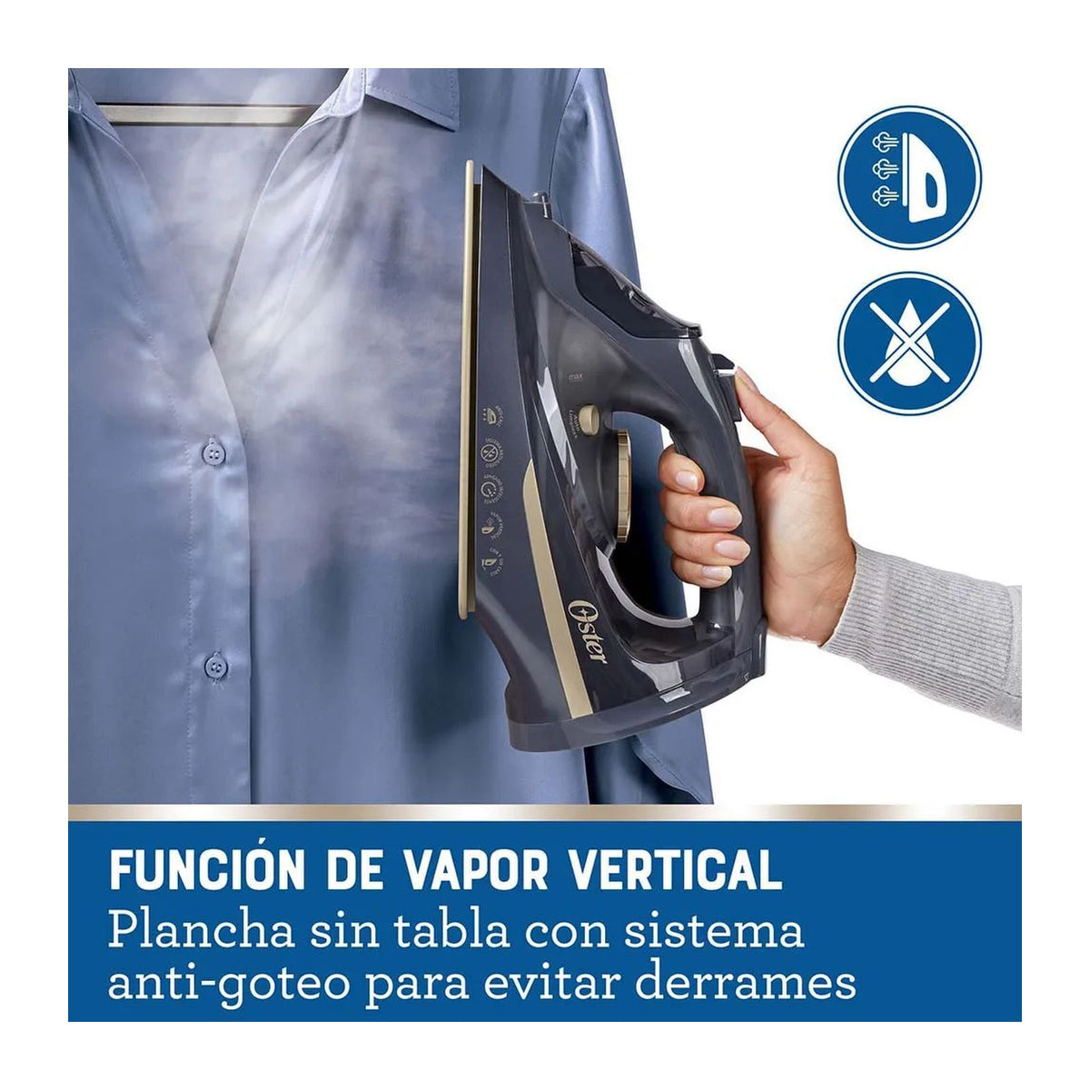 Plancha de Vapor Oster Recargable 2 en 1 Azul GCSTCC5000