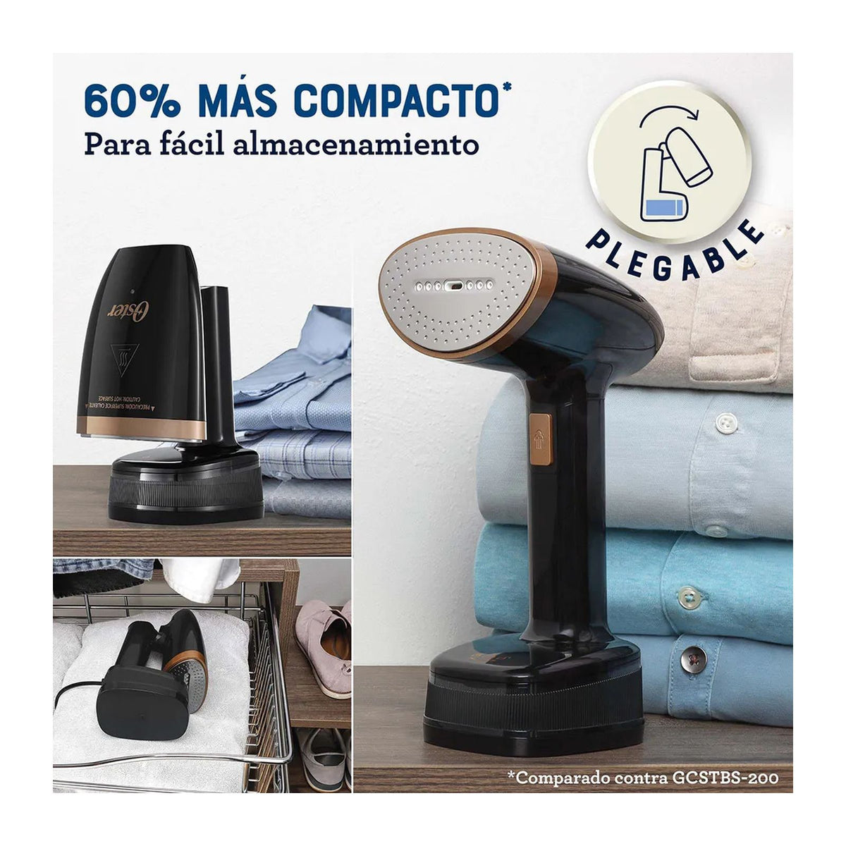 Plancha Vaporizador Oster Plegable Negro GCSTFS300