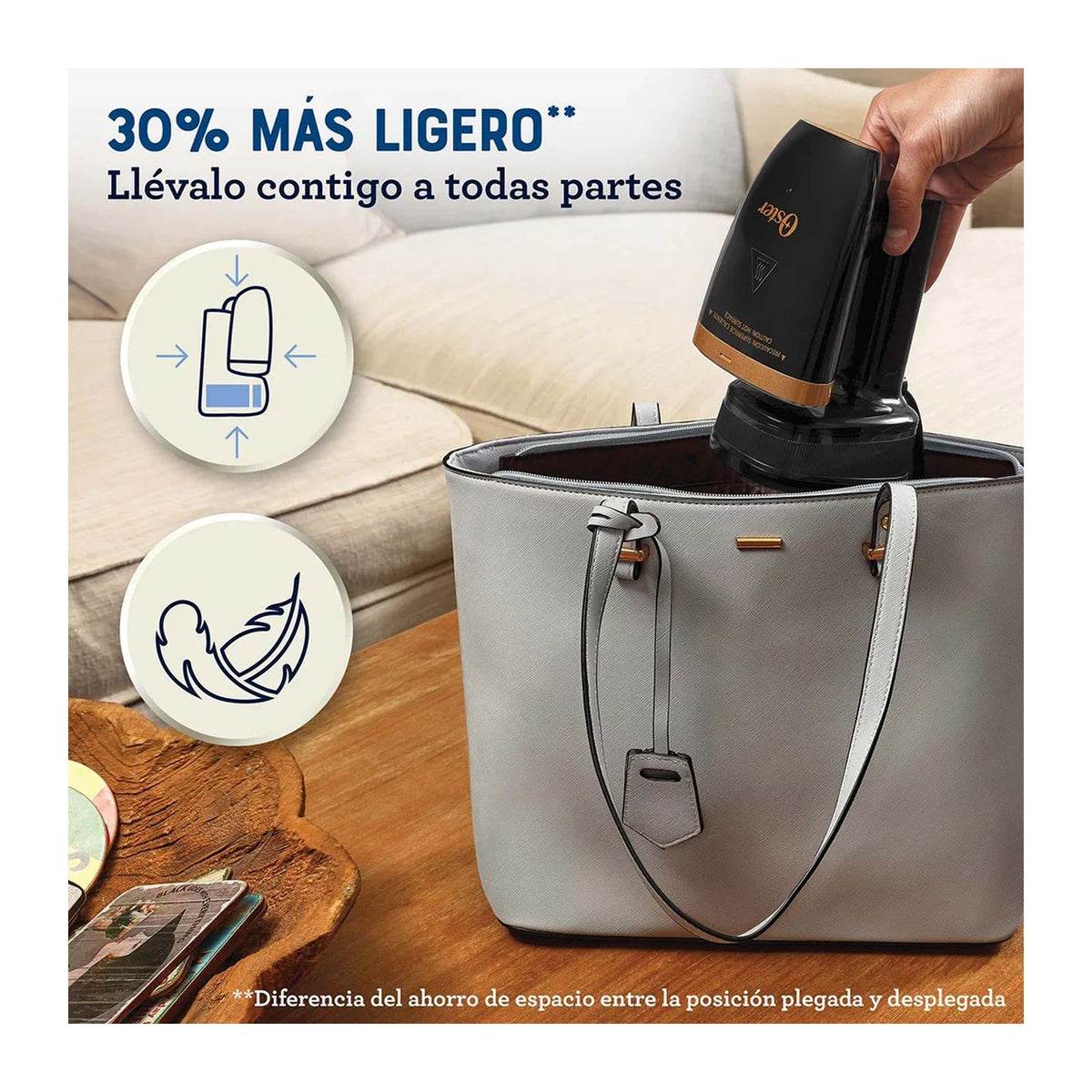 Plancha Vaporizador Oster Plegable Negro GCSTFS300