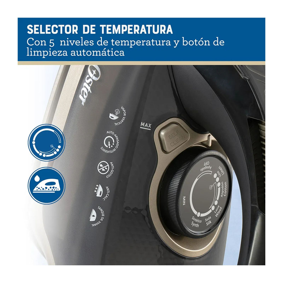 Plancha de Vapor Oster Pressxpress Negra GCSTPX9000B