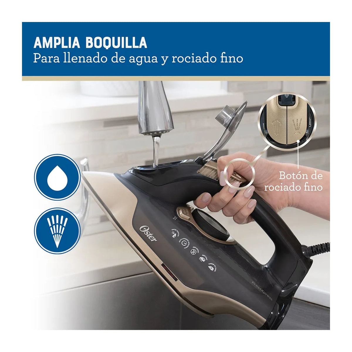 Plancha de Vapor Oster Pressxpress Negra GCSTPX9000B