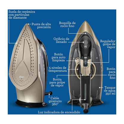Plancha de Vapor Oster Pressxpress Negra GCSTPX9000B