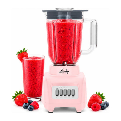 Licuadora Lucky Gyro Ribbon Vaso de Plástico 1.25 Litros 2 Velocidades Rosa