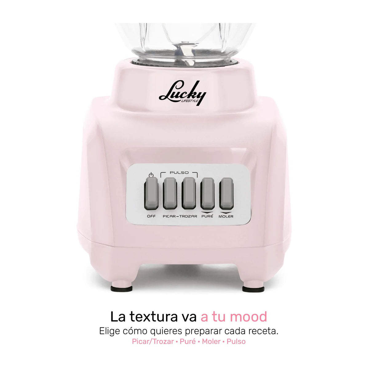 Licuadora Lucky Gyro Ribbon Vaso de Plástico 1.25 Litros 2 Velocidades Rosa