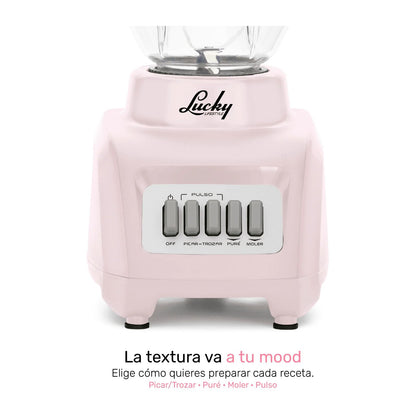 Licuadora Lucky Gyro Ribbon Vaso de Plástico 1.25 Litros 2 Velocidades Rosa