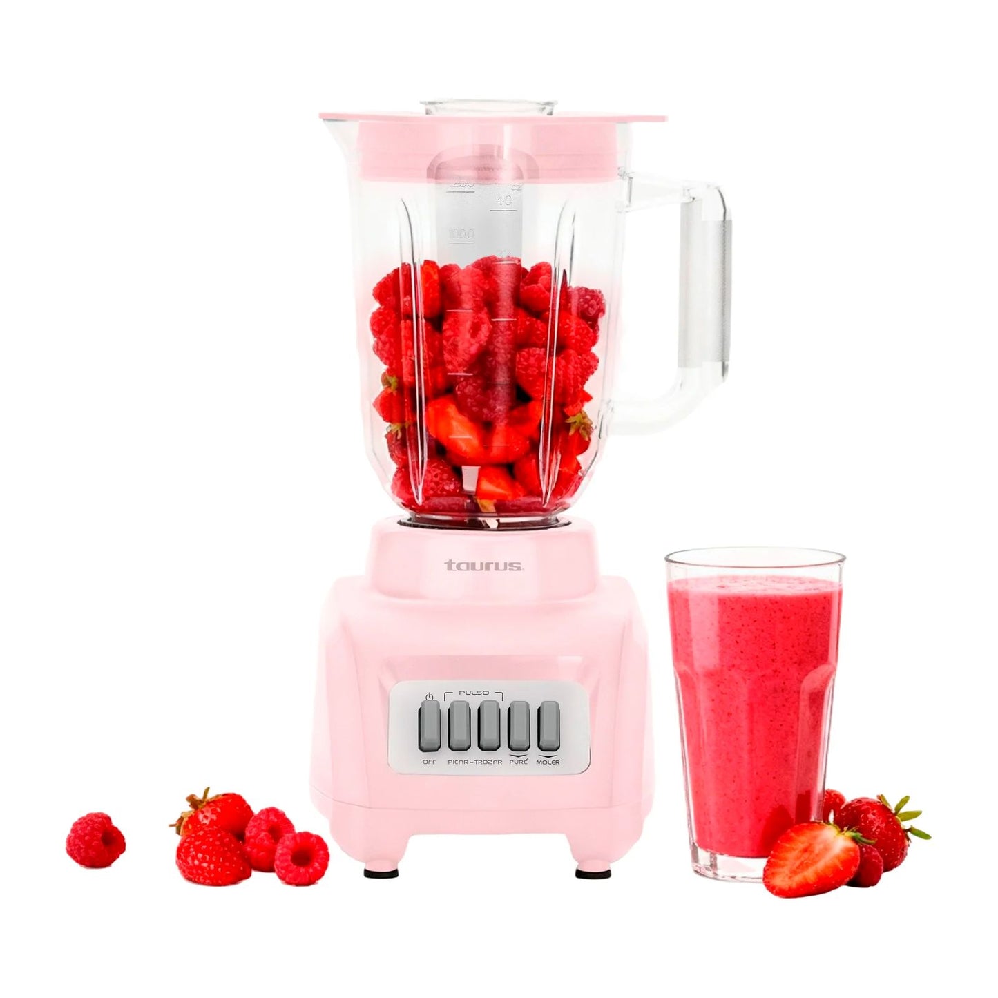 Licuadora Taurus Haley Ribbon Vaso de Plástico 1.25 Litros Rosa